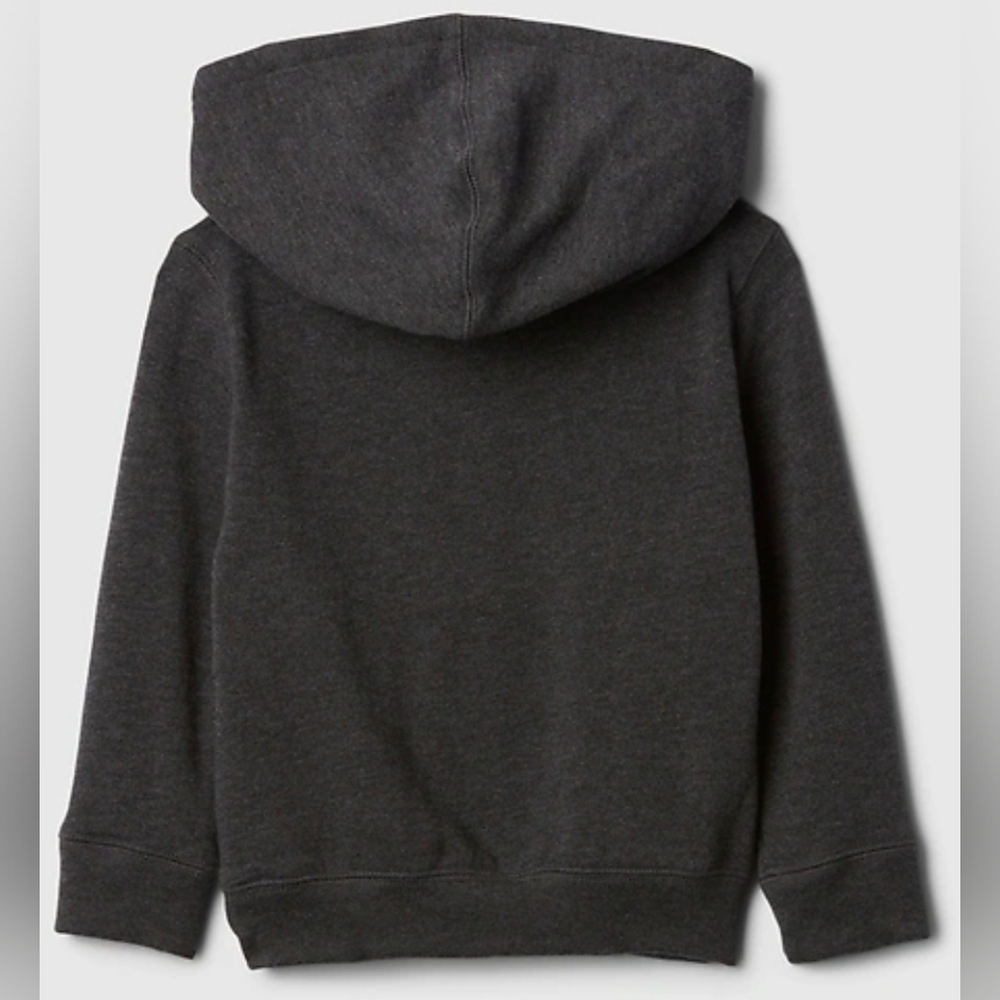 GAP Baby' Relaxed Logo Charcoal Zip Hoodie, Size 6-12m, New - Picture 2 of 3